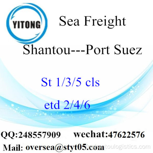 Port de Shantou LCL Consolidation vers Port Suez